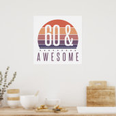 60e Birthday Retro Sunset Poster (Keuken)