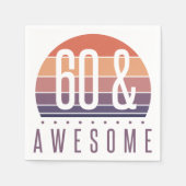60e Birthday Retro Sunset Servet (Voorkant)