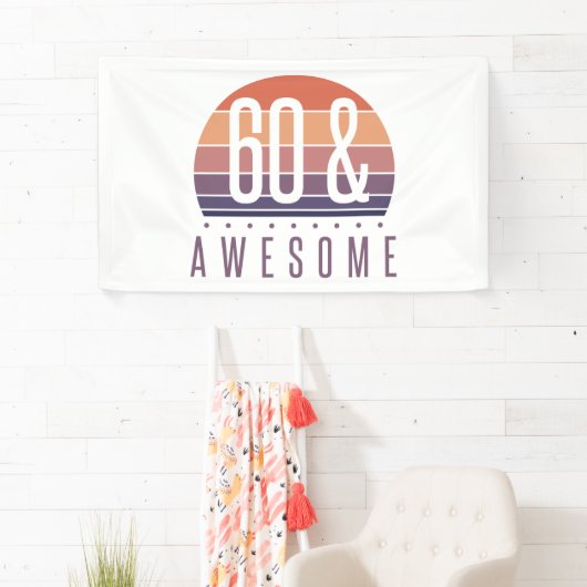 60e Birthday Retro Sunset Spandoek (Insitu)