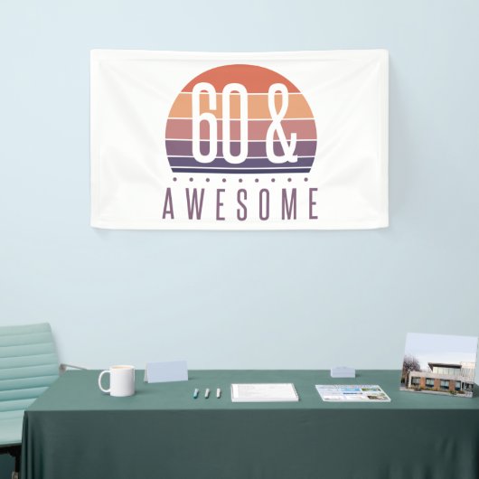 60e Birthday Retro Sunset Spandoek (Beurs)