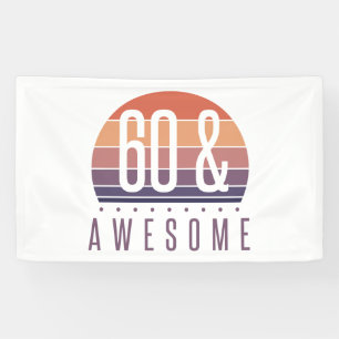 60e Birthday Retro Sunset Spandoek