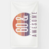 60e Birthday Retro Sunset Spandoek (Verticaal)