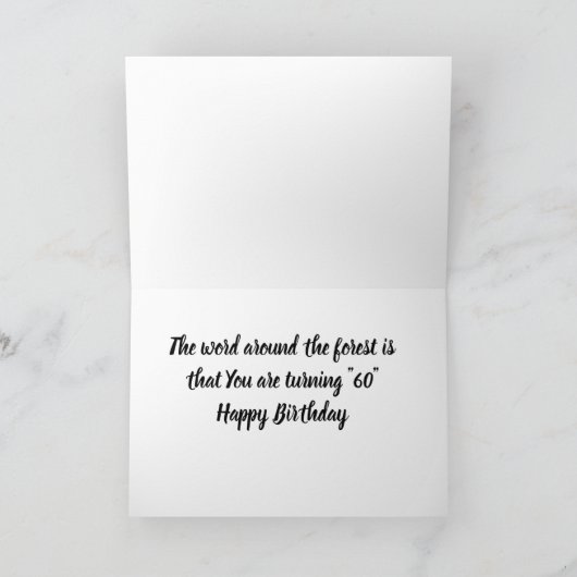 "60e BIRTHDAY SCHOONT DEER" Kaart (Binnen)