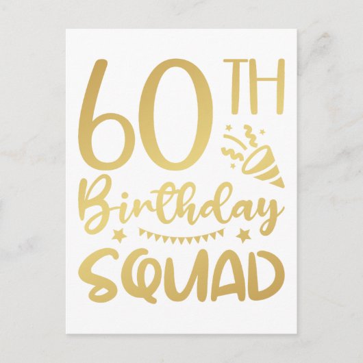 60e Birthday Squad 60 Party Crew Briefkaart (Voorkant)