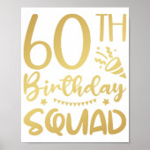 60e Birthday Squad 60 Party Crew Poster (Voorkant)
