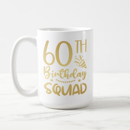 60e Birthday Squad 60 Party Koffee Mok (Links)
