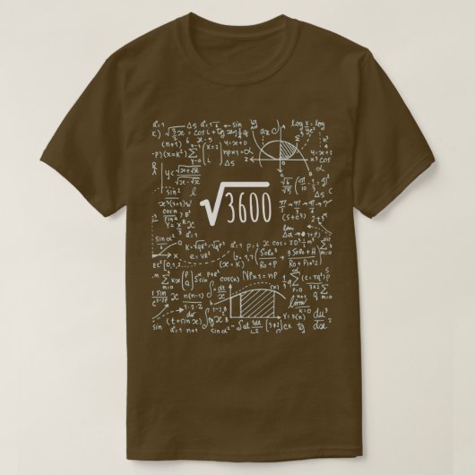60e Birthday Square Root van 3600 60 jaar oud T-shirt (Design voorkant)