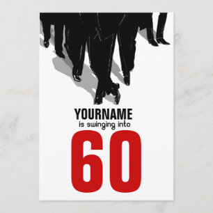 60e 'Birthday Swingers Rat Pack' Kaart