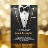 60e Black and Gold Tuxedo verjaardagsevenement Kaart