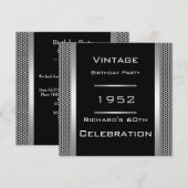 60e Black Metal Watch Birthday Party Kaart (Voorkant / Achterkant)