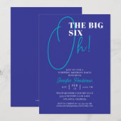 60e blauwe turquoise verrassing verjaardagsuitnodi kaart (Voorkant / Achterkant)