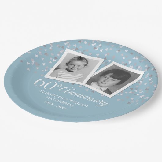 60e bruiloft diamant Jubileum kind foto's Papieren Bordje (Gekanteld)