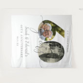 60e bruiloft Jubileum 2 foto achtergrond Wandkleed (Voorkant (horizontaal))