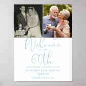 60e bruiloft Jubileum 2 foto welkom teken Poster (Voorkant)