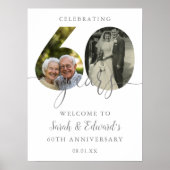 60e bruiloft Jubileum 2 foto welkom teken Poster (Voorkant)