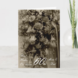 60e bruiloft Jubileum Bloemen Boeket Kaart