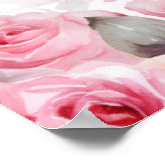 60e bruiloft Jubileum Blush Rozen Welkom Poster (Hoek)