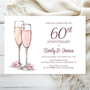 60e bruiloft Jubileum Champagne Kaart