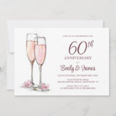 60e bruiloft Jubileum Champagne Kaart (Voorkant)