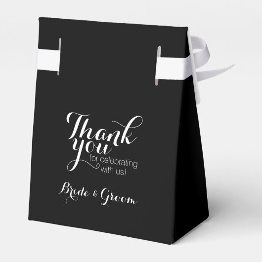 60e bruiloft Jubileum - Custom Zwart Dank u Bedankdoosjes (Achterkant)