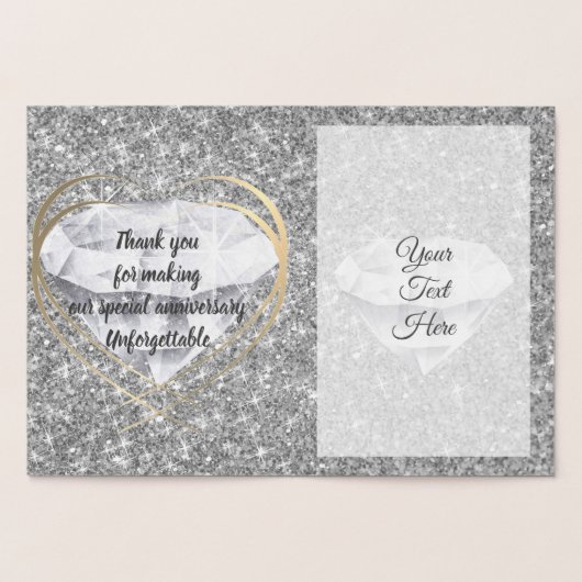 60e bruiloft Jubileum dank u kaarten (Binnen)