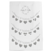 60e bruiloft Jubileum diamanten hart Medium Cadeauzakje (Achterkant)