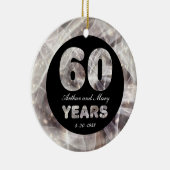 60e bruiloft Jubileum Diamond Party Lights Keramisch Ornament (Rechts)