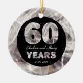 60e bruiloft Jubileum Diamond Party Lights Keramisch Ornament (Voorkant)