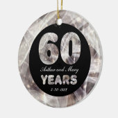 60e bruiloft Jubileum Diamond Party Lights Keramisch Ornament (Links)