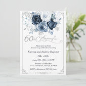 60e bruiloft Jubileum Elegant Printable Kaart (Staand voorkant)