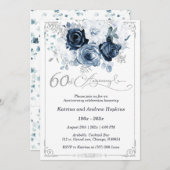 60e bruiloft Jubileum Elegant Printable Kaart (Voorkant / Achterkant)