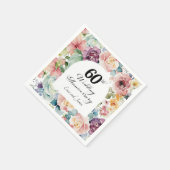 60e bruiloft Jubileum Elegant Script Floral Servet (Hoek)