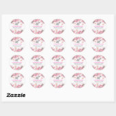60e bruiloft Jubileum Elegante Blush Rozen Ronde Sticker (Vel)