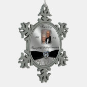 60e bruiloft Jubileum Foto Snowflake Ornament (Links)