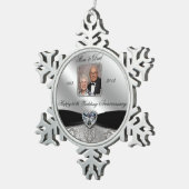 60e bruiloft Jubileum Foto Snowflake Ornament (Rechts)