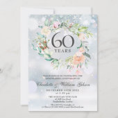 60e bruiloft Jubileum foto winterbloemen Kaart (Voorkant)