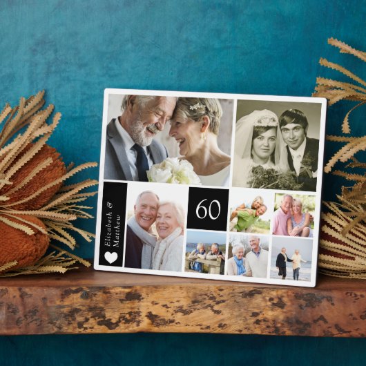 60e bruiloft Jubileum fotocollage Fotoplaat (Zijkant)