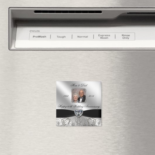 60e bruiloft Jubileum fotomagneet Magneet (Insitu (Vaatwasser))