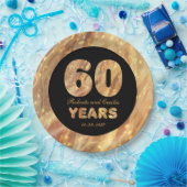 60e bruiloft Jubileum Gold Party Lichten Papieren Bordje (Feest)