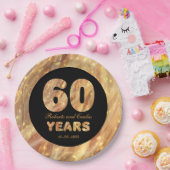 60e bruiloft Jubileum Gold Party Lichten Papieren Bordje (Feest)