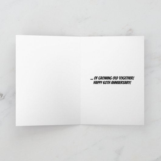 60e bruiloft Jubileum groeiend oud Kaart (Binnen)