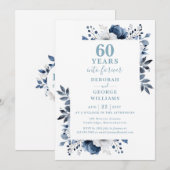 60e bruiloft Jubileum groen bloemenmonogram Kaart (Voorkant / Achterkant)