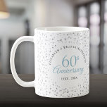 60e bruiloft Jubileum harten Confetti Koffiemok<br><div class="desc">Met delicate harten confetti. Personaliseer met uw speciale 60e trouwdag details in chique belettering. Ontworpen door Thisnotme©</div>