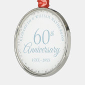 60e bruiloft Jubileum harten Confetti Metalen Ornament (Links)
