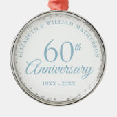 60e bruiloft Jubileum harten Confetti Metalen Ornament (Voorkant)