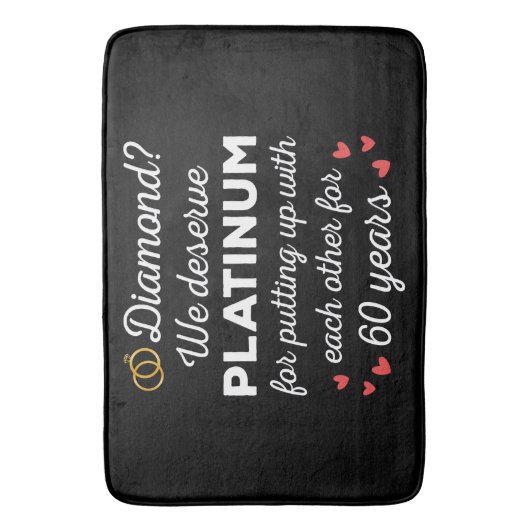 60e bruiloft Jubileum I - Diamond Funny Couple Badmat (Voorkant Verticaal)