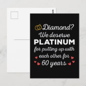 60e bruiloft Jubileum I - Diamond Funny Couple Briefkaart (Voorkant / Achterkant)