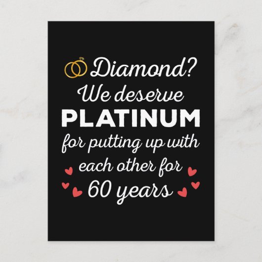 60e bruiloft Jubileum I - Diamond Funny Couple Briefkaart (Voorkant)