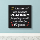 60e bruiloft Jubileum I - Diamond Funny Couple Canvas Afdruk (Insitu (Houten vloer))
