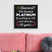60e bruiloft Jubileum I - Diamond Funny Couple Canvas Afdruk (Insitu (Woonkamer))